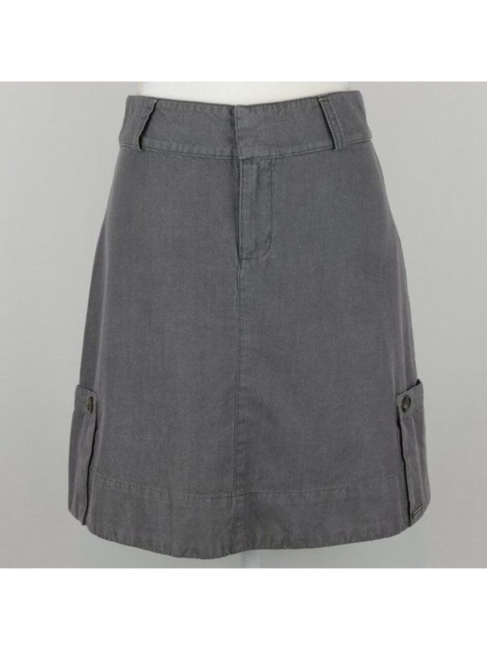 Merrell Women's Size 2 Gray Linen Blend Woven Cargo A-Line Above Knee Skirt